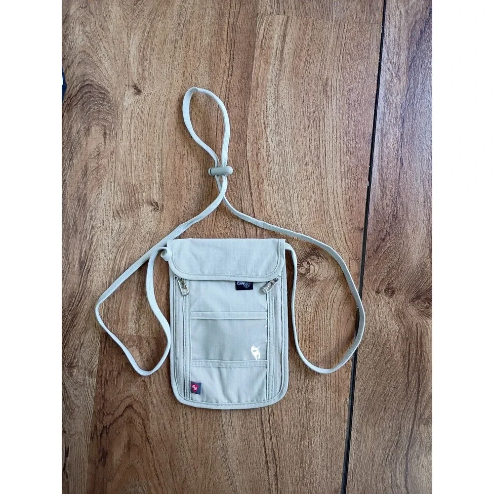 Lewis N. Clark RFID Neck Wallet Passport Holder Beige